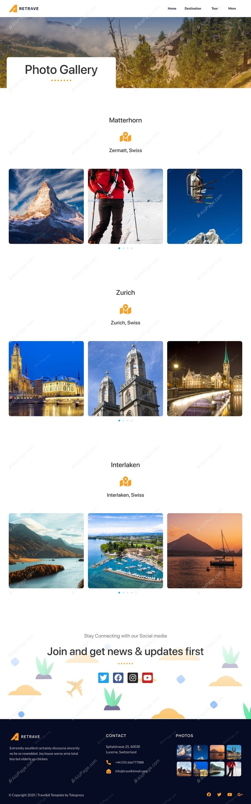 Stunning Destinations Showcase Website Template