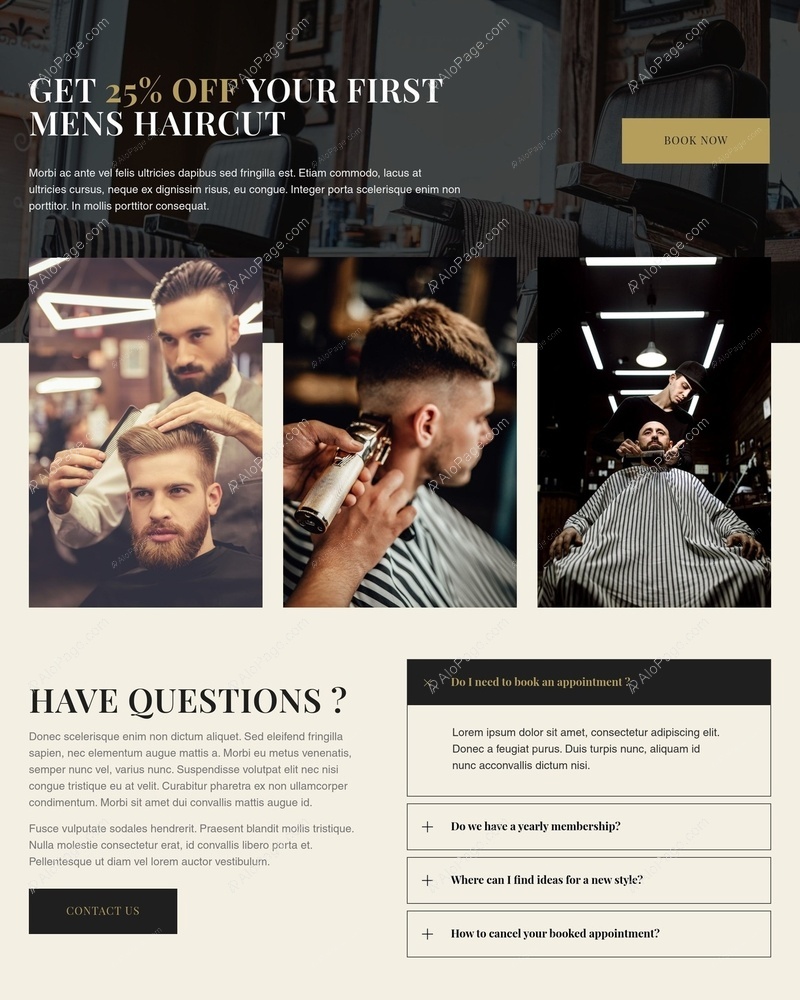 Exclusive Haircut Offer - Grab Yours Now Website Template