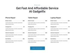 Affordable Repair Services Price List