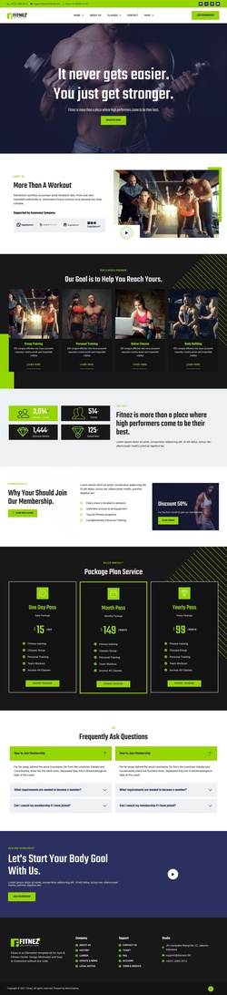 Sports & Fitness Website Templates