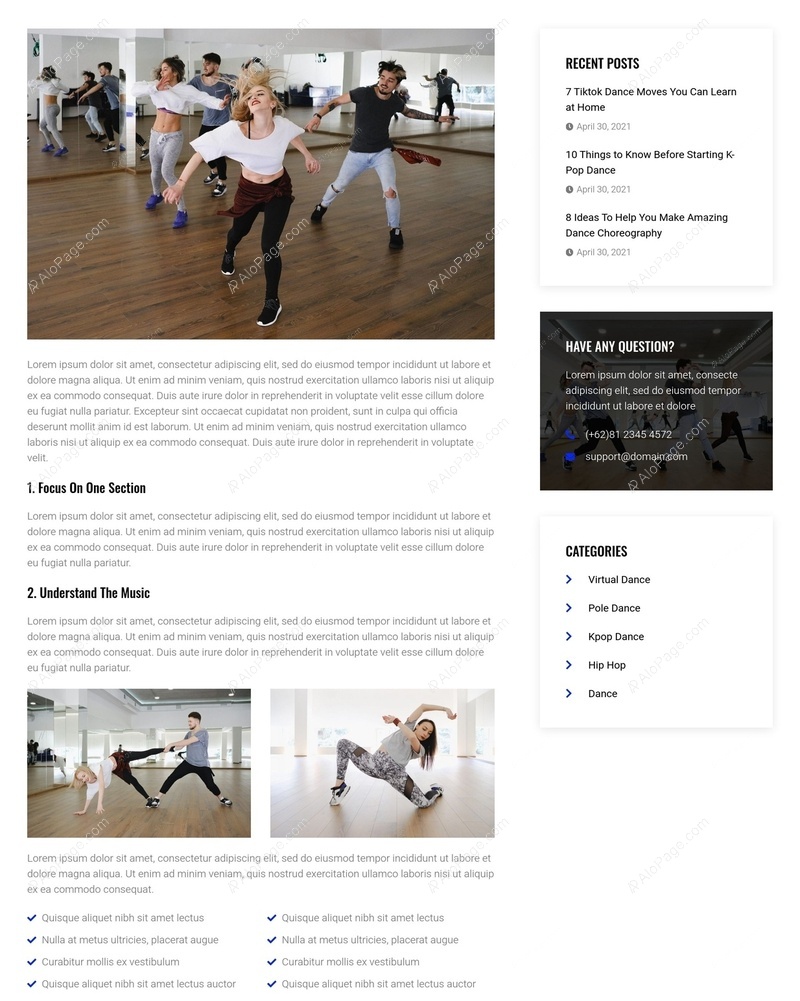 Engage With Latest Dance Insights Website Template