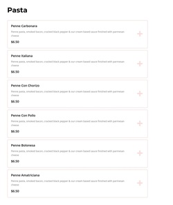 Pricing Menu Website Templates