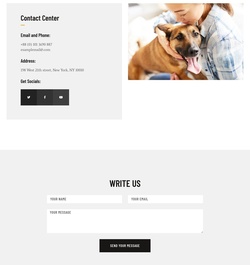Contact Center & Write Us Section