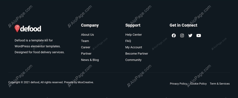 Connect With Us For Food Delivery Solutions Website Template