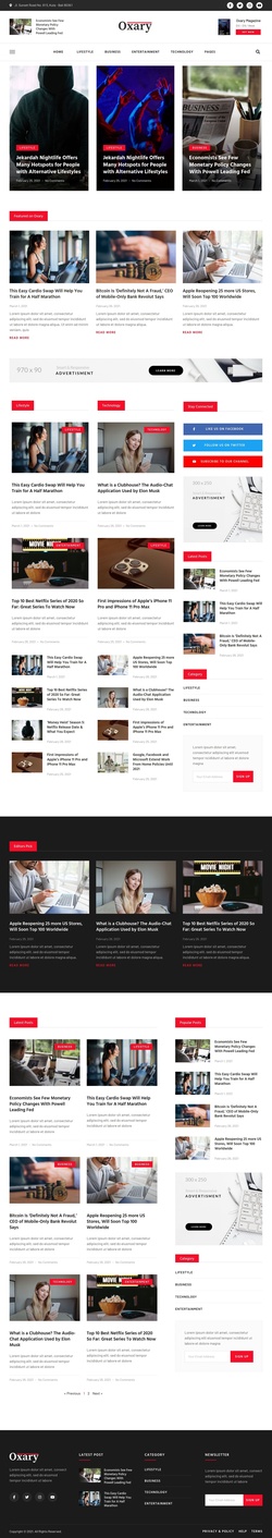News & Magazines Website Templates