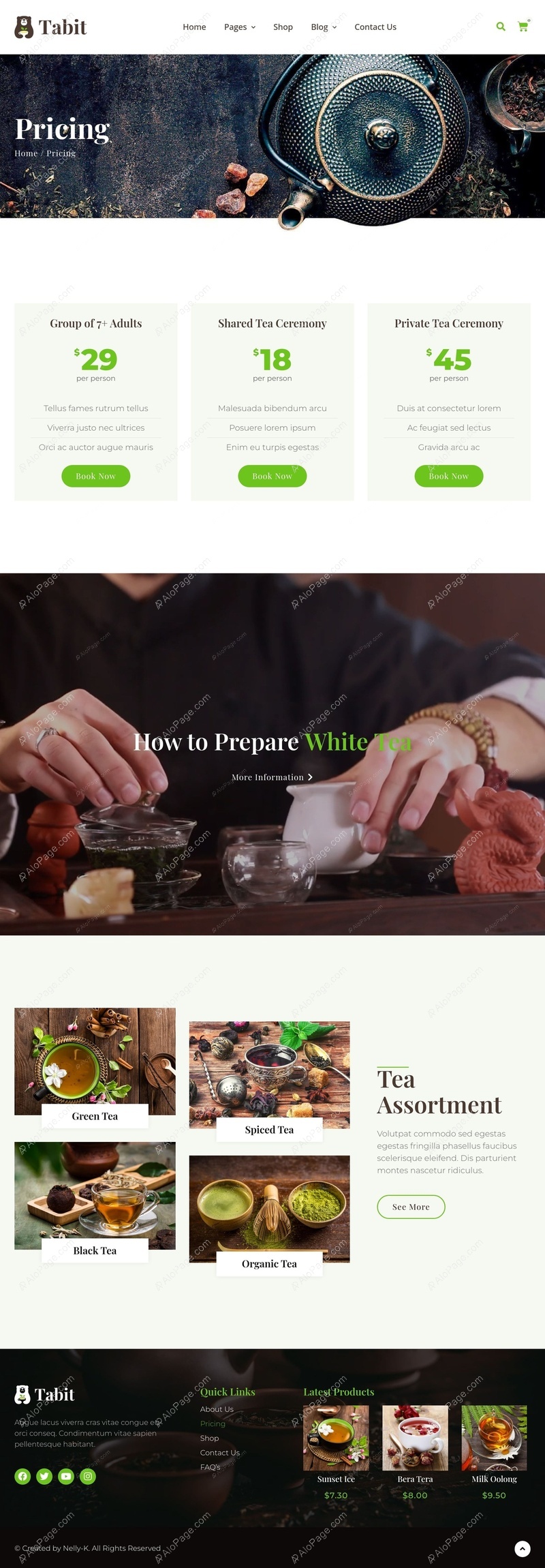 Explore Exquisite Tea Ceremonies And Pricing Website Template
