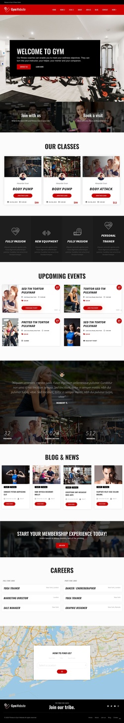 Sports & Fitness Website Templates